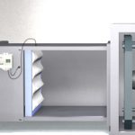 Transmissor de pressão diferencial CPS-D-A instalado em duto de ventilação de sistema HVAC com proteção IP54