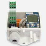 Diagrama técnico de conexões do controlador eletrônico de pressão CPS-D-A mostrando entradas de sensor, saídas 0-10V e 4-20mA para automação