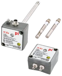 Sensor de temperatura e umidade ambiente IY.Ex-RTH da PI Safety para áreas classificadas com acabamento industrial resistente