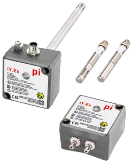Sensor de temperatura e umidade ambiente IY.Ex-RTH da PI Safety para áreas classificadas com acabamento industrial resistente