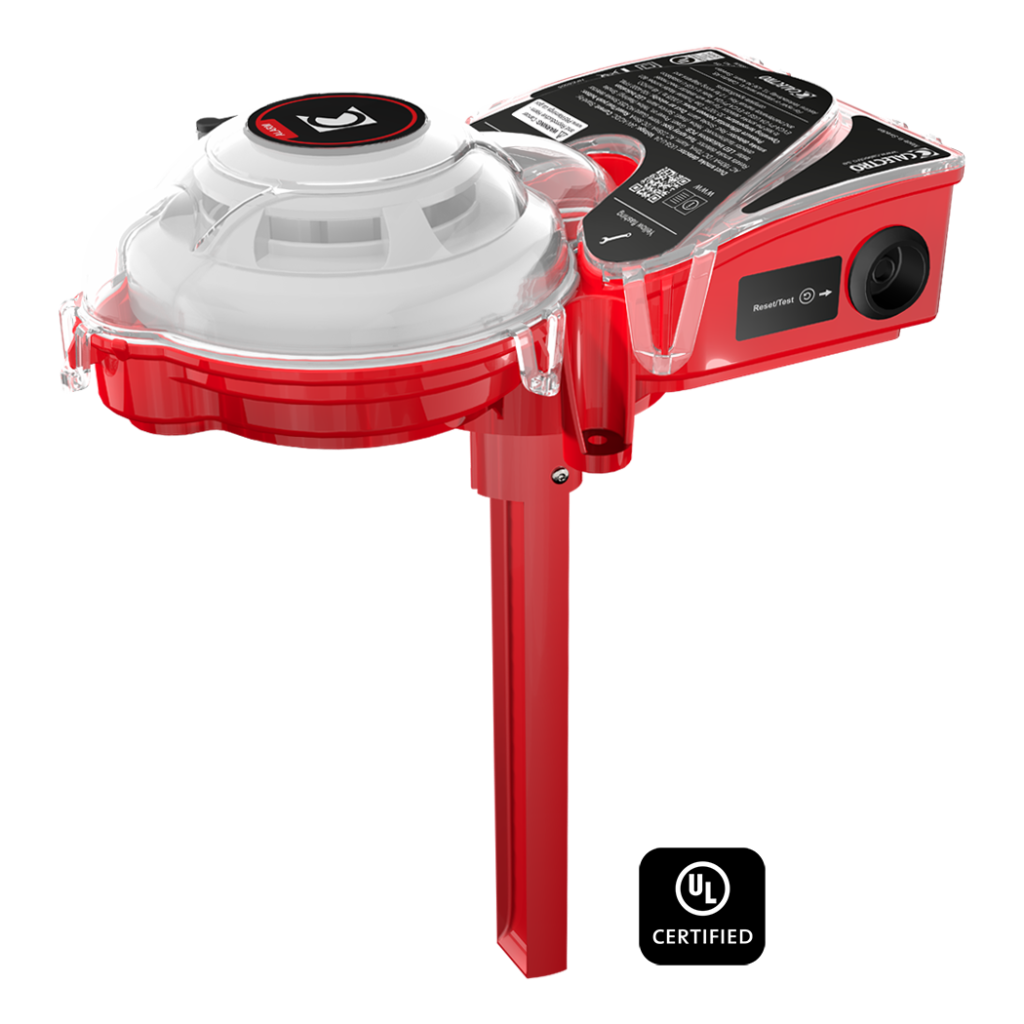 Detector óptico de fumaça UG8 U 24 Uniguard com caixa de proteção IP65 e tubo de amostragem para dutos HVAC