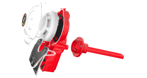 Sistema detector de fumaça instalado em duto de ventilação metálico mostrando a unidade UG8 U 24 em operação